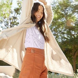 Womens rib Sweater Cardigan in Sand by Donni  NEW